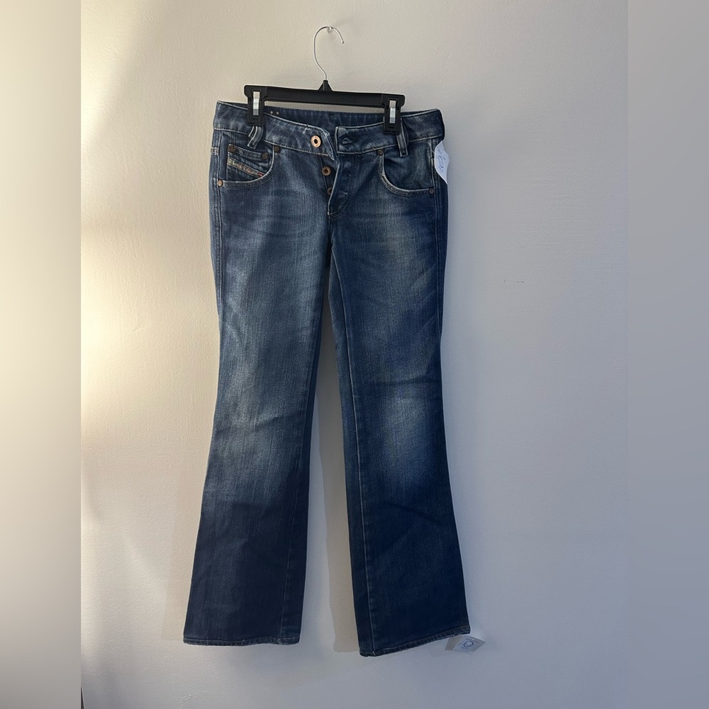Diesel X Addias Vintage Low Rise Boot Cut Dark Wash Jeans